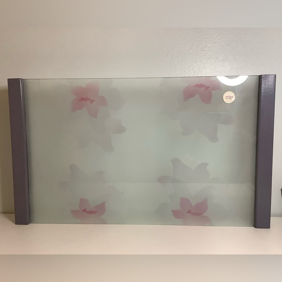 NEW vintage Quebec frosted glass charcuterie tray - Picture 1 of 9